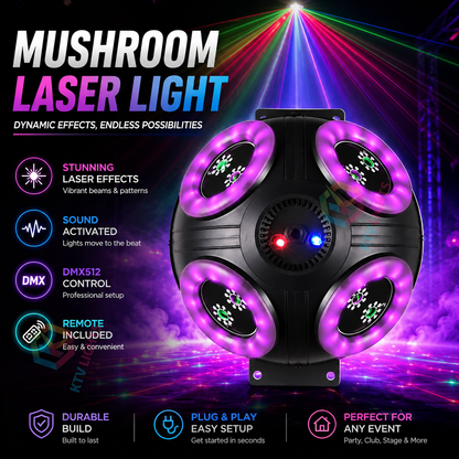 KTVLIGHTS Mushroom Laser Moving Head Light for DJs & Party Events-E13