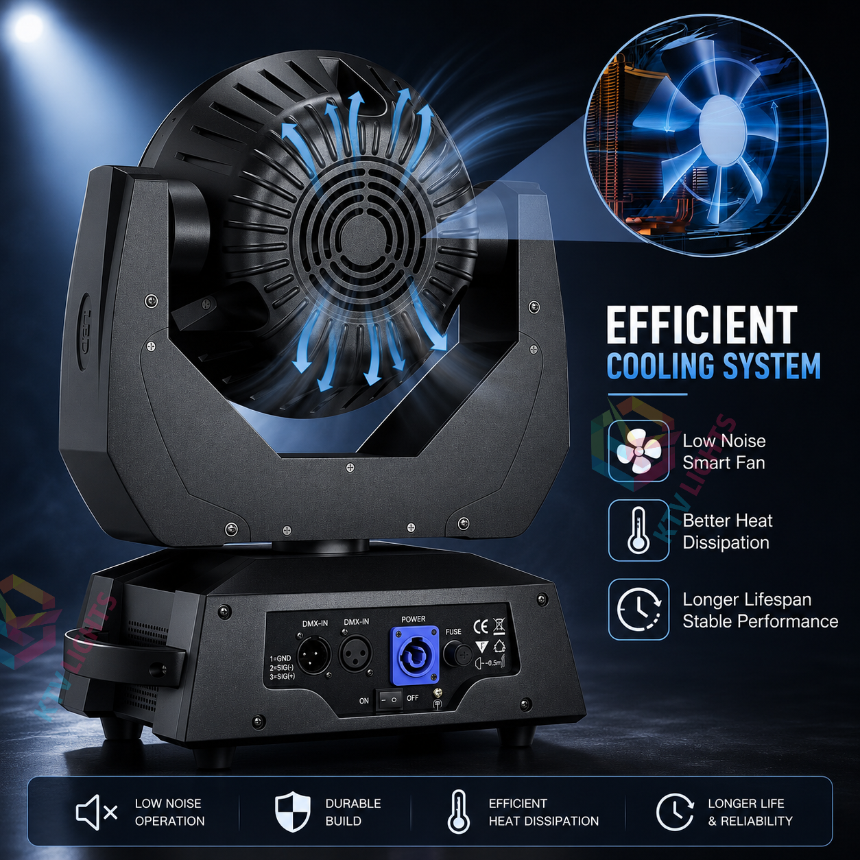 KTVLIGHTS RGBW LED Moving Head DJ Stage Light Party Club-E84
