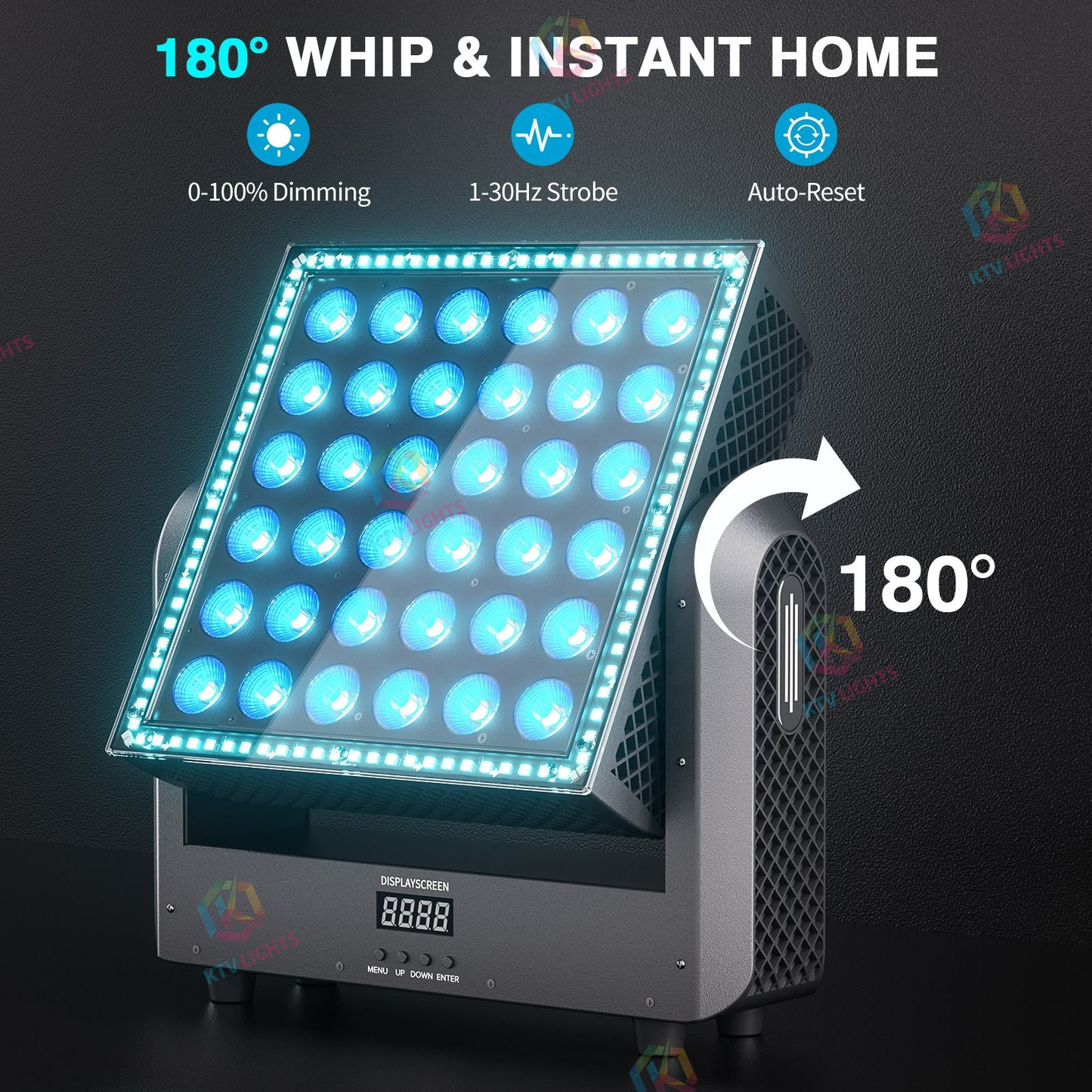 KTVLIGHTS 200W LED Strobe Moving Head Light RGBW DJ Lighting-E66