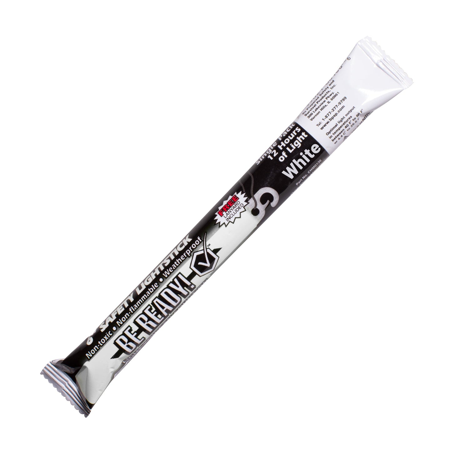 White Be Ready 6" Safety Glow Stick