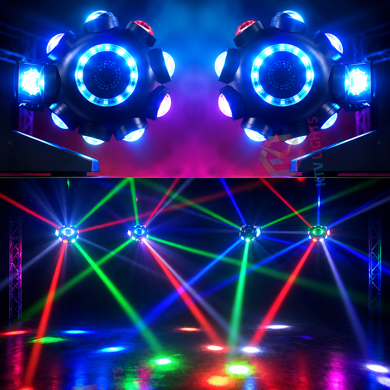 KTVLIGHTS 9 Head Hot Wheels LED Beam Moving Head Light - E22