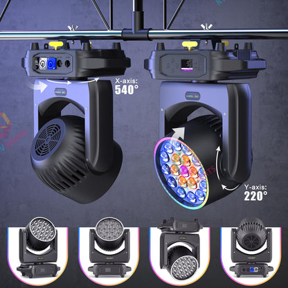 KTVLIGHTS RGBW Zoom LED Moving Head DJ Stage Light-E60