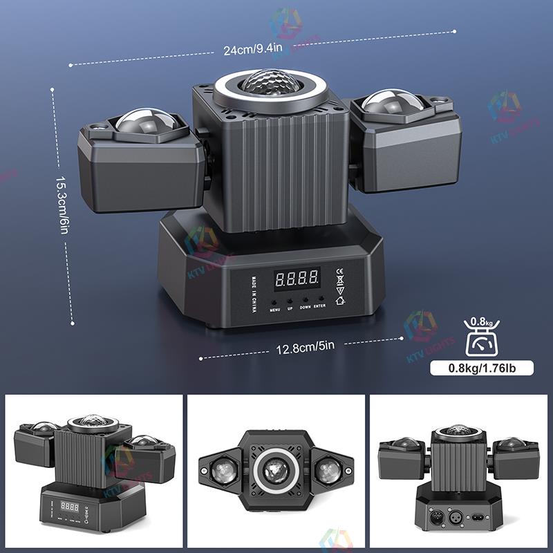 KTVLIGHTS 65W Dual Arm Moving Head Light RGBW DJ Stage Lighting - E14
