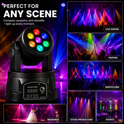 KTVLIGHTS  7 LED RGBW Moving Beam DJ Stage Light-E6