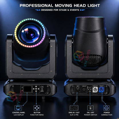 KTVLIGHTS RGB Moving Head DJ Stage Light for Club Party Events-E85