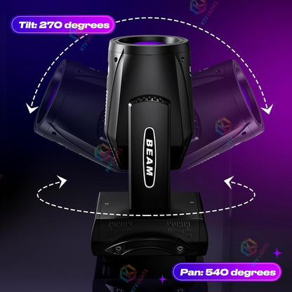 KTVLIGHTS 230W 7R Beam Moving Head Light with 24 Prism Effects-E21