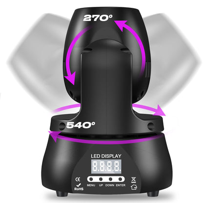 KTVLIGHTS Mini RGBW Moving Head Beam Light for DJs & Parties-E7