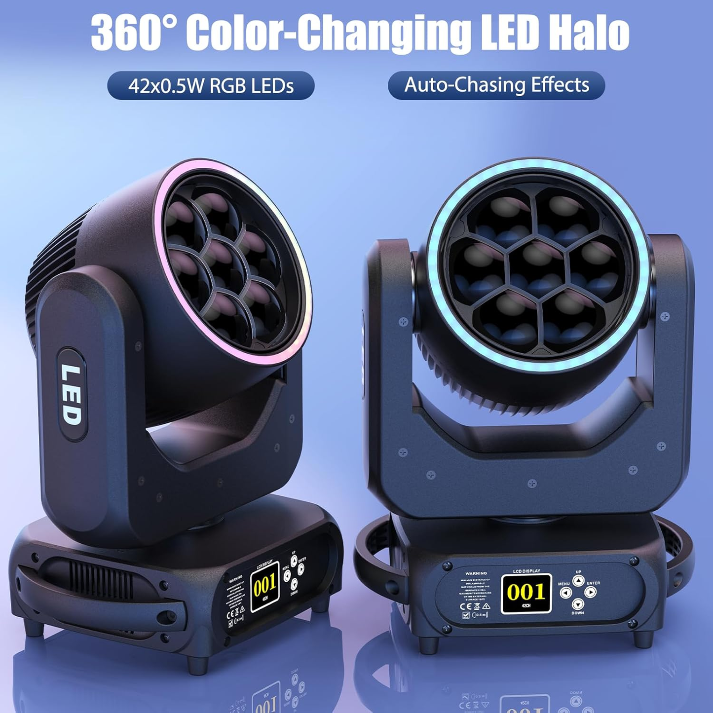 KTVLIGHTS 7x40W RGBW LED Zoom Moving Head DJ Stage Light - E63