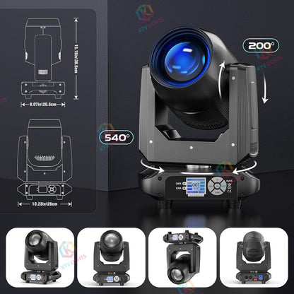 KTVLIGHTS 150W RGBW 4-in-1 Beam Moving Head DJ Stage Light-E58