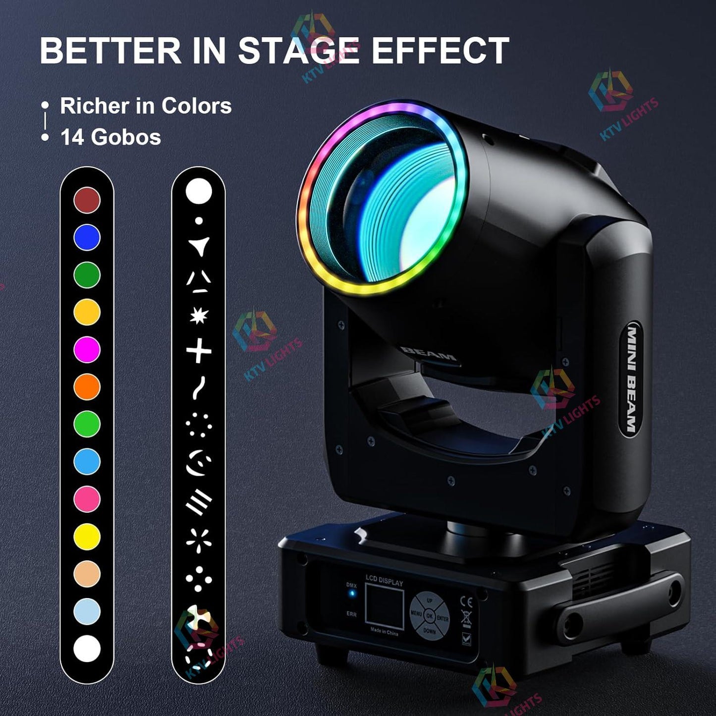 KTVLIGHTS 230W 7R Beam Moving Head Light DJ Stage Lighting-E57