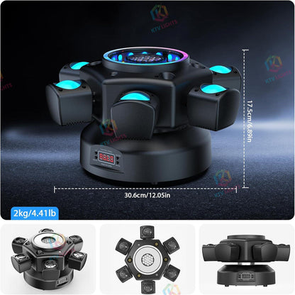 KTVLIGHTS 120W Six Arm Moving Head Light RGBW DJ Stage Lighting-E9