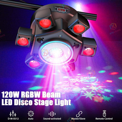 KTVLIGHTS 120W Six Arm Moving Head Light RGBW DJ Stage Lighting-E9