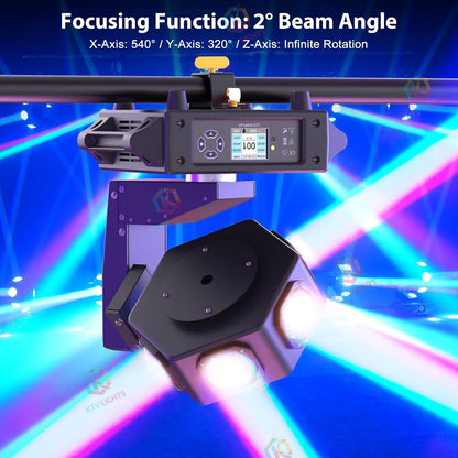 KTVLIGHTS 240W Six Eye Moving Head Light RGBW DJ Stage Lighting-E16