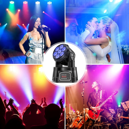 KTVLIGHTS 6 RGBW LED Stage Wash Light Moving Head for DJ Events - P9