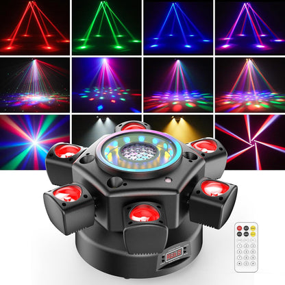 KTVLIGHTS 120W Six Arm Moving Head Light RGBW DJ Stage Lighting-E9