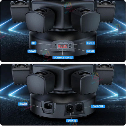 KTVLIGHTS 120W Six Arm Moving Head Light RGBW DJ Stage Lighting-E9