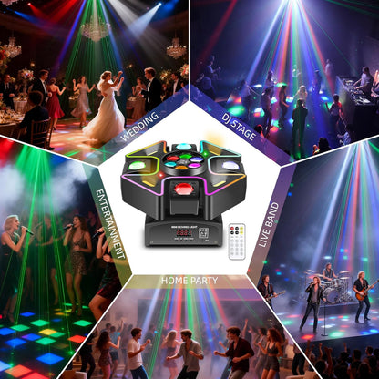 KTVLIGHTS 120W Quad Arm LED Moving Head Light RGBW DJ Lighting-E71