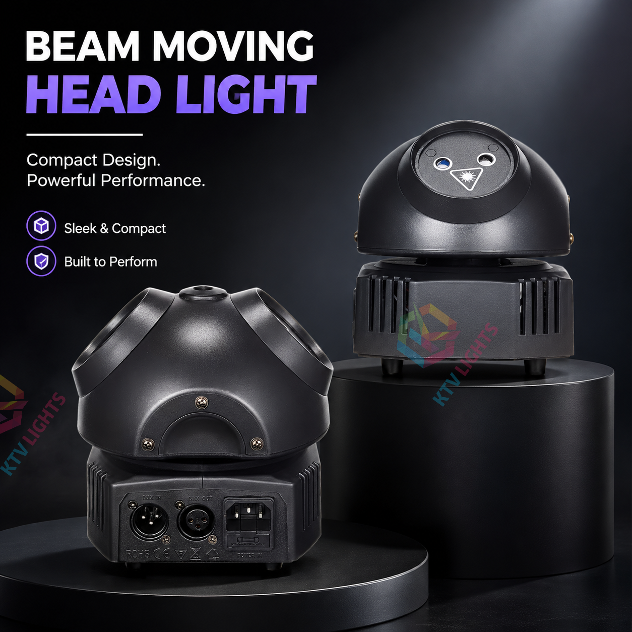 KTVLIGHTS Beam Moving Head Light DJ Stage Lighting with Laser Effects-E8