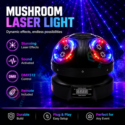 KTVLIGHTS Mushroom Laser Moving Head Light for DJs & Party Events-E13