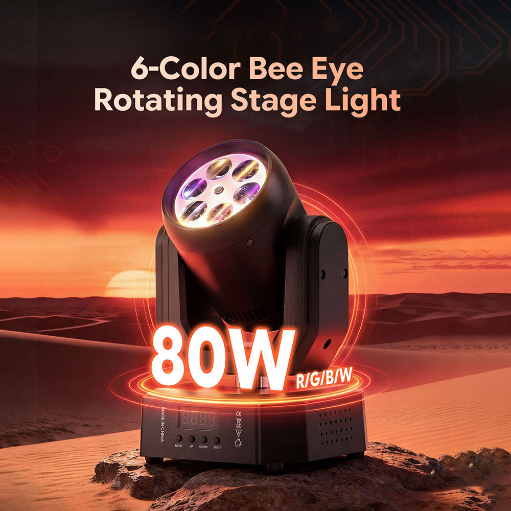 KTVLIGHTS RGBW Mini LED Moving Head Light DJ Stage Lighting-E75