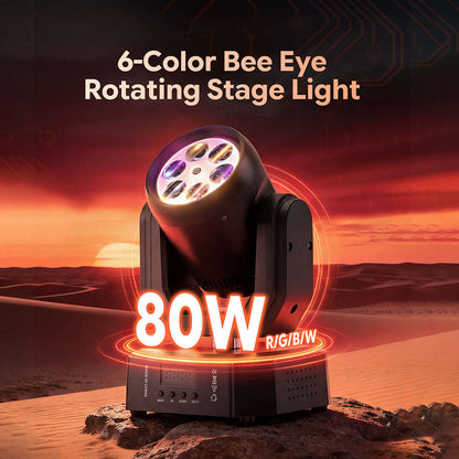 KTVLIGHTS RGBW Mini LED Moving Head Light DJ Stage Lighting-E75