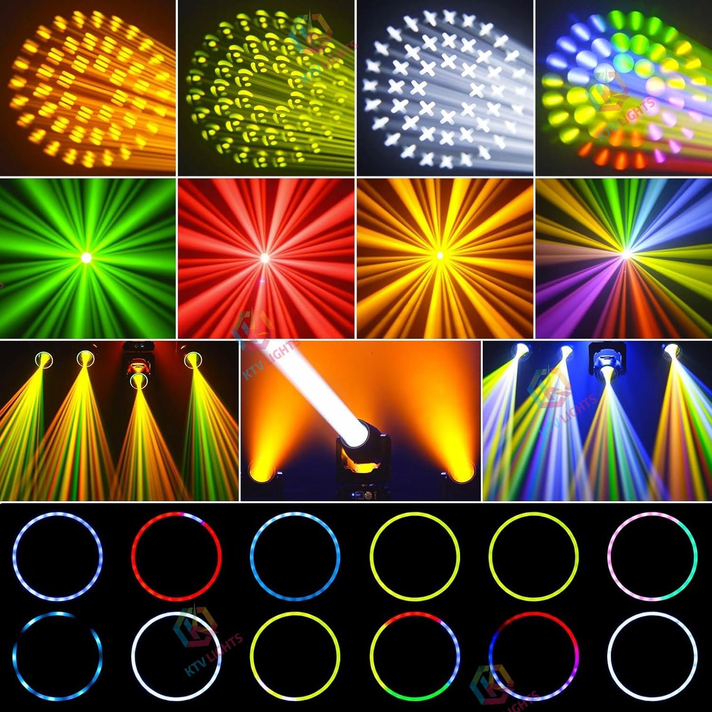 KTVLIGHTS 230W 7R Beam Moving Head Light DJ Stage Lighting-E57