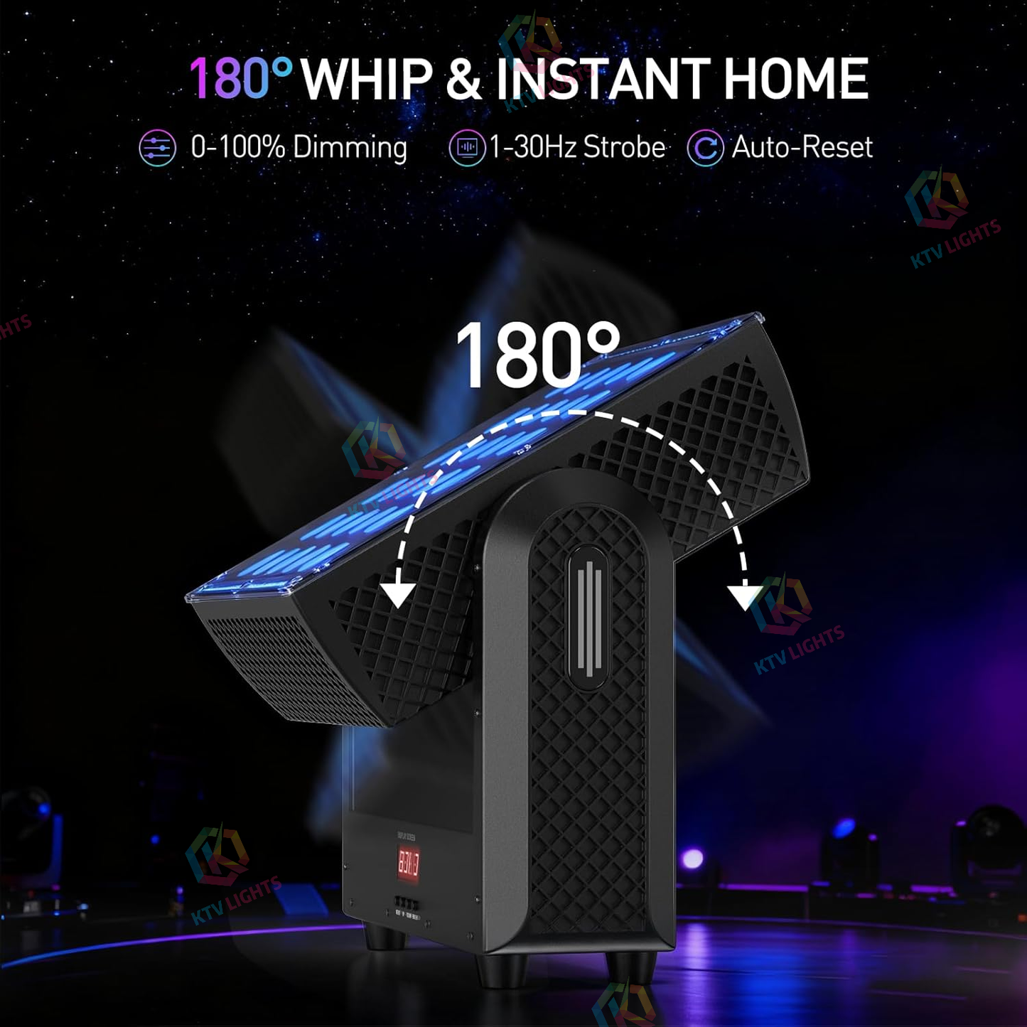 KTVLIGHTS 200W LED Strobe Moving Head Light RGBW DJ Lighting-E66