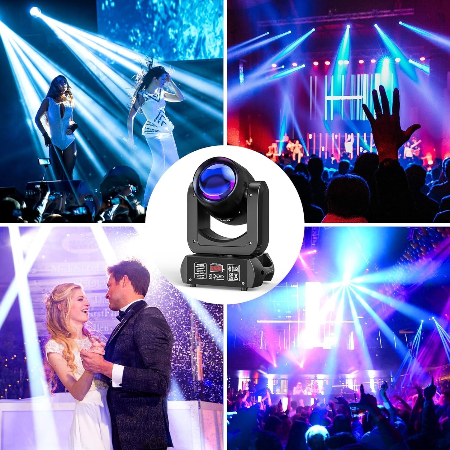 KTVLIGHTS LED 150W RGBW Beam Moving Head Light DJ Stage Lighting - E19