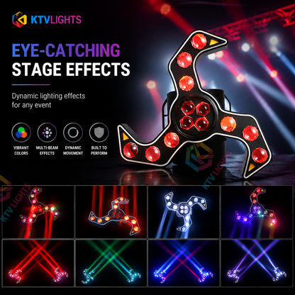KTVLIGHTS 120W 4-in-1 Cyclone Moving Head Light RGBW DJ Lighting - E70