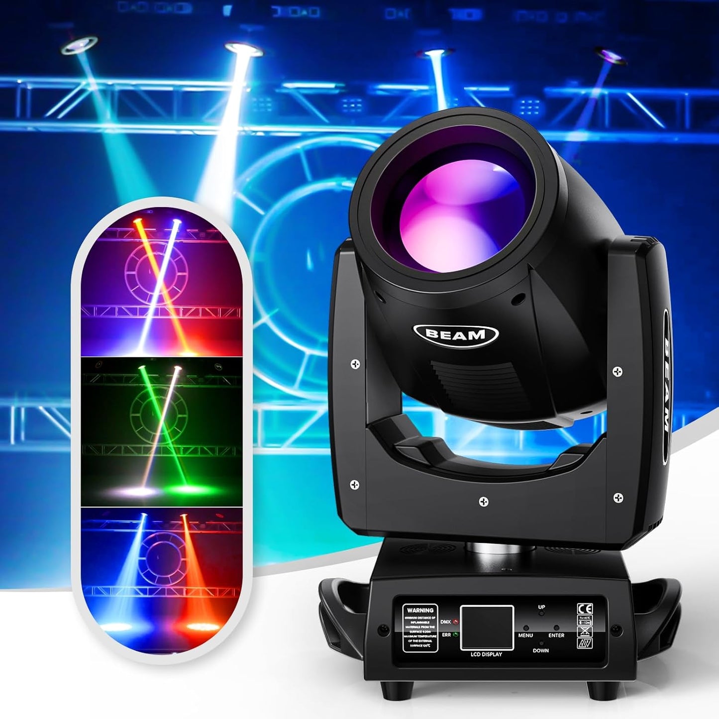 KTVLIGHTS 230W 7R Beam Moving Head Light with 24 Prism Effects-E21