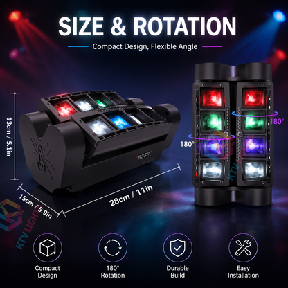 KTVLIGHTS 4-in-1 RGBW LED Moving Head Light for Party Shows-E23