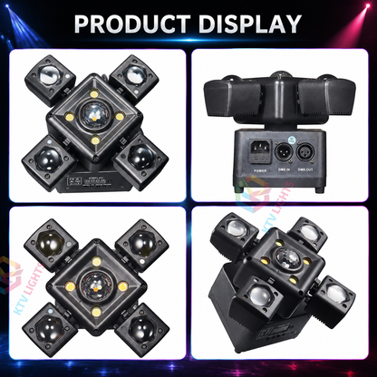 KTVLIGHTS 4 Arms LED Moving Head Stage Light for DJ Party Events-E93