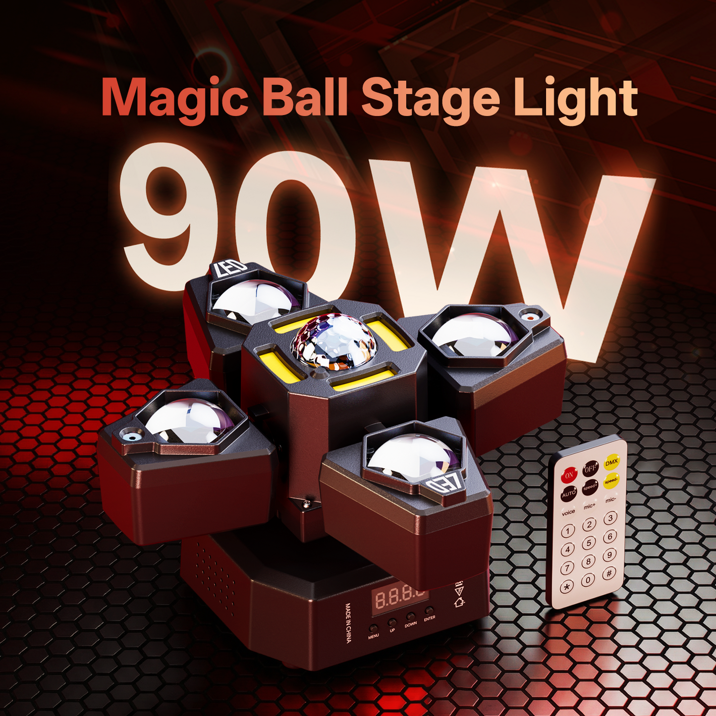 KTVLIGHTS RGBW Four Arm Magic Ball Stage Light DJ Lighting-E73