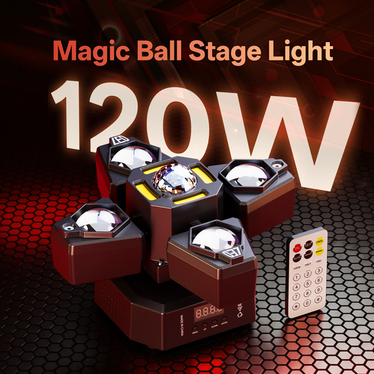 KTVLIGHTS RGBW Four Arm Magic Ball Stage Light DJ Lighting-E73