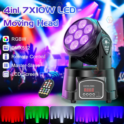 KTVLIGHTS 6 RGBW LED Stage Wash Light Moving Head for DJ Events - P9