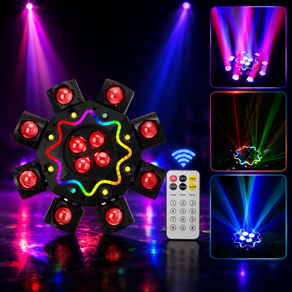 KTVLIGHTS 200W Bee Eye 8 Arm Moving Head Light DJ Stage Lighting-E81
