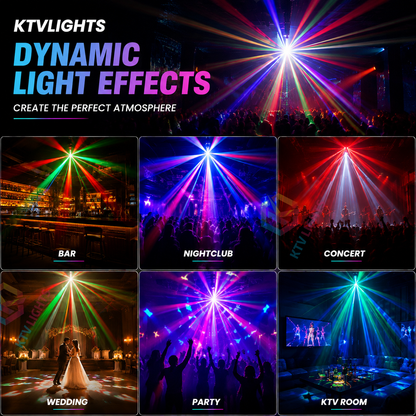 KTVLIGHTS 4 Arms LED Moving Head Stage Light for DJ Party Events-E93