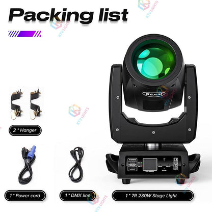 KTVLIGHTS 230W 7R Beam Moving Head Light with 24 Prism Effects-E21