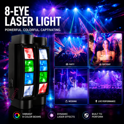 KTVLIGHTS 4-in-1 RGBW LED Moving Head Light for Party Shows-E23
