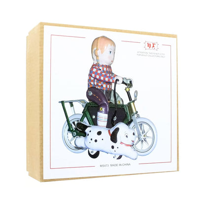 Vintage Style 5" Tin Boy On Bicycle