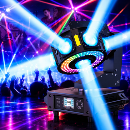 KTVLIGHTS 160W RGBW Laser 4-in-1 Moving Head Light - E15