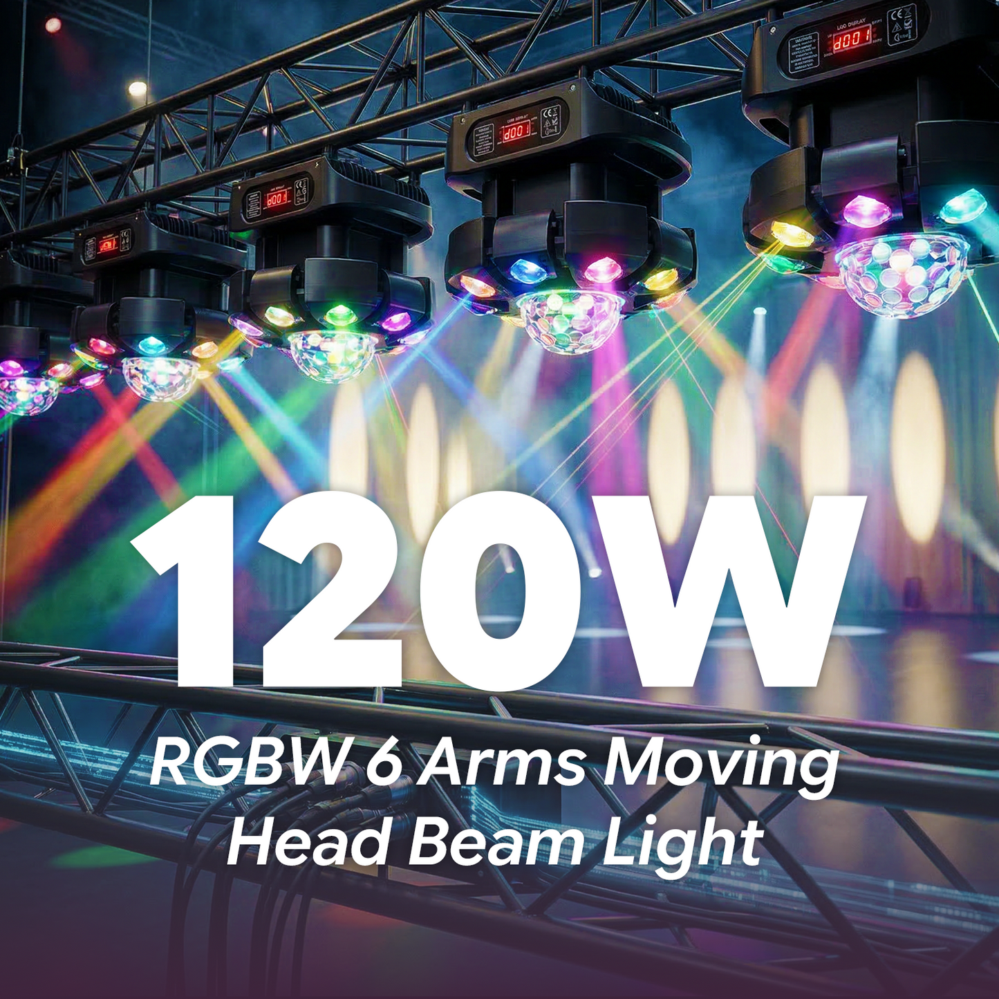 KTVLIGHTS LED Six Arm Moving Magic Ball Light DJ Stage Lighting-E74