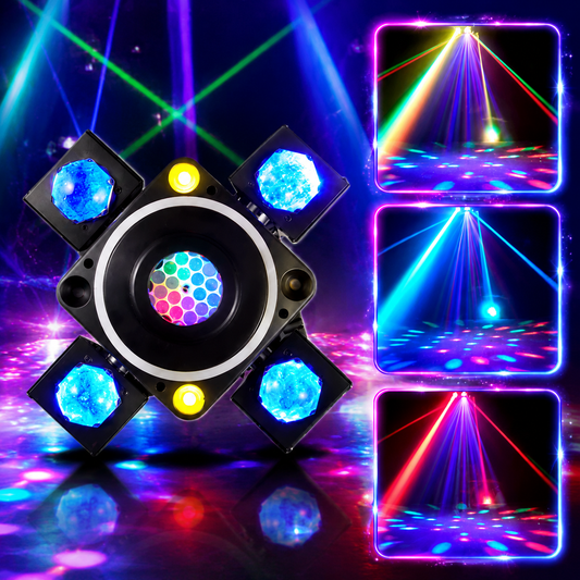 KTVLIGHTS 140W Four Arm Moving Head Light RGBW DJ Stage Lighting- E12