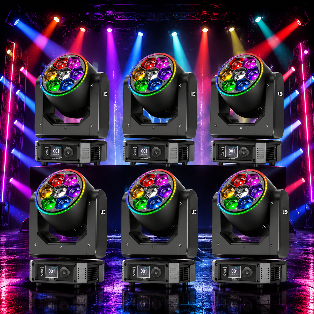 KTVLIGHTS 300W RGBW Bee Eye Moving Head Light for DJ Events-E29