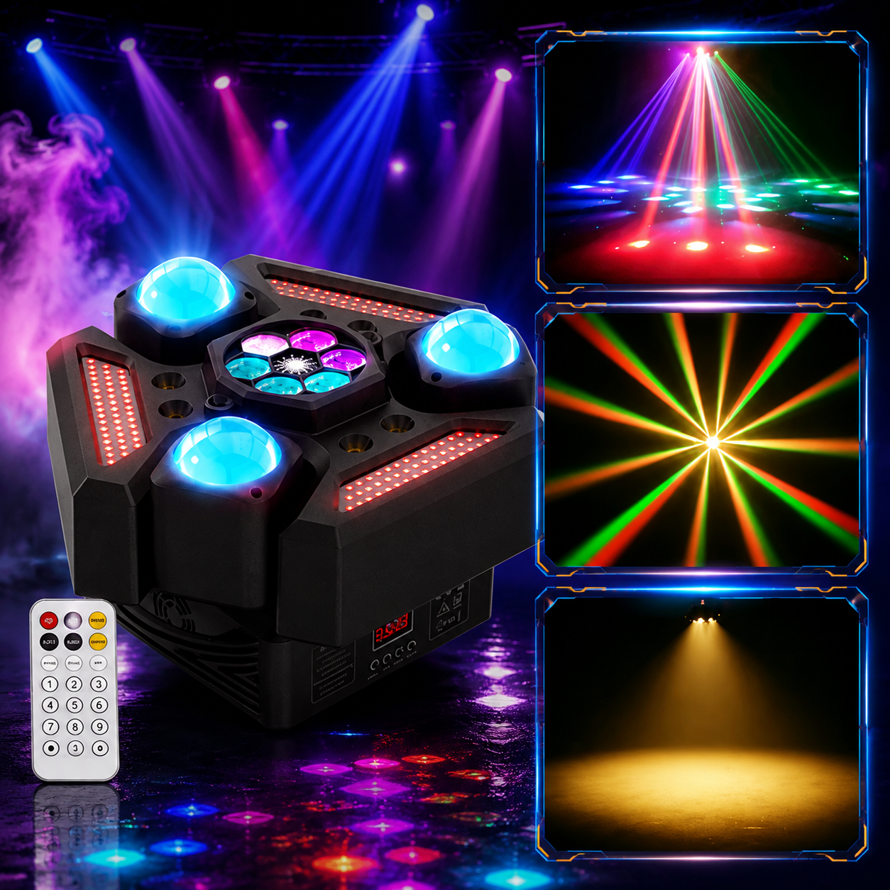 KTVLIGHTS 220W RGBW 4-in-1 Moving Head Light DJ Stage Lighting - E31