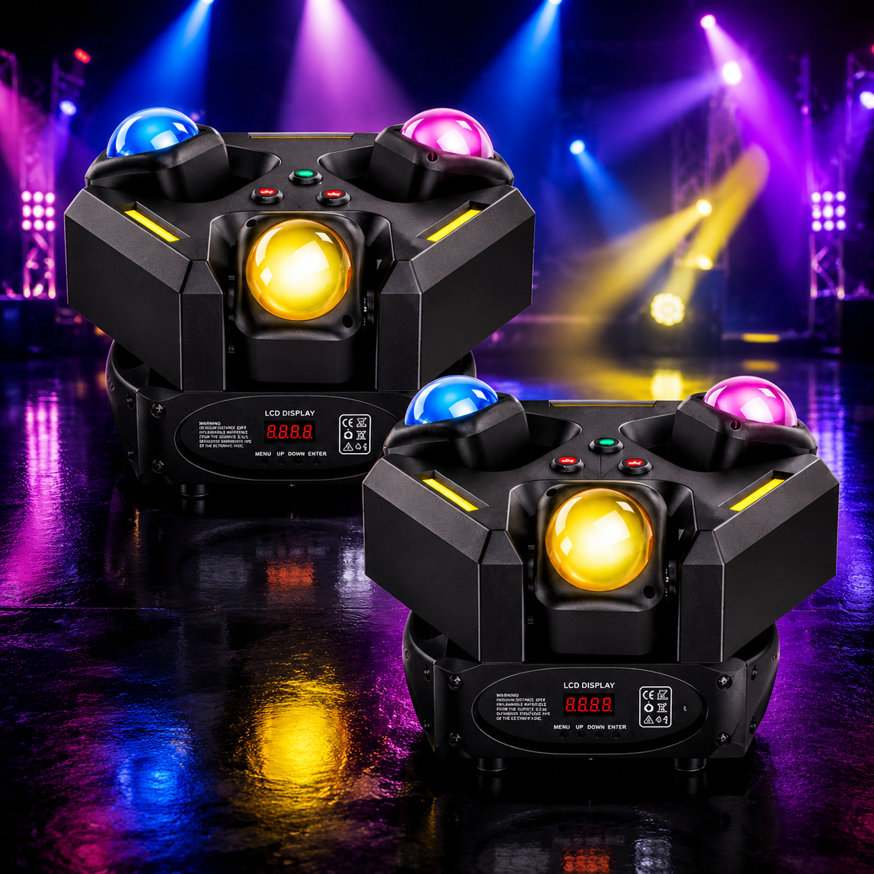 KTVLIGHTS 120W RGBW 4-in-1 LED Moving Head DJ Stage Light -E37