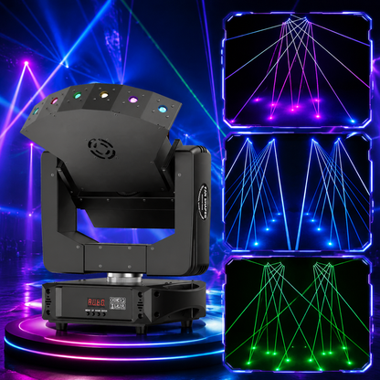 KTVLIGHTS 6 Eye RGB Infinite Rotation Laser Moving Head Light - E38