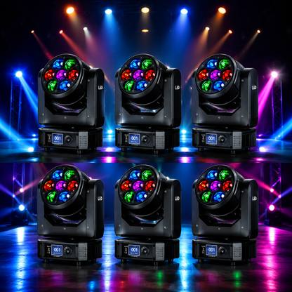 KTVLIGHTS 6 280W RGBW 4-in-1 Moving Head Light for DJ Stage -E45