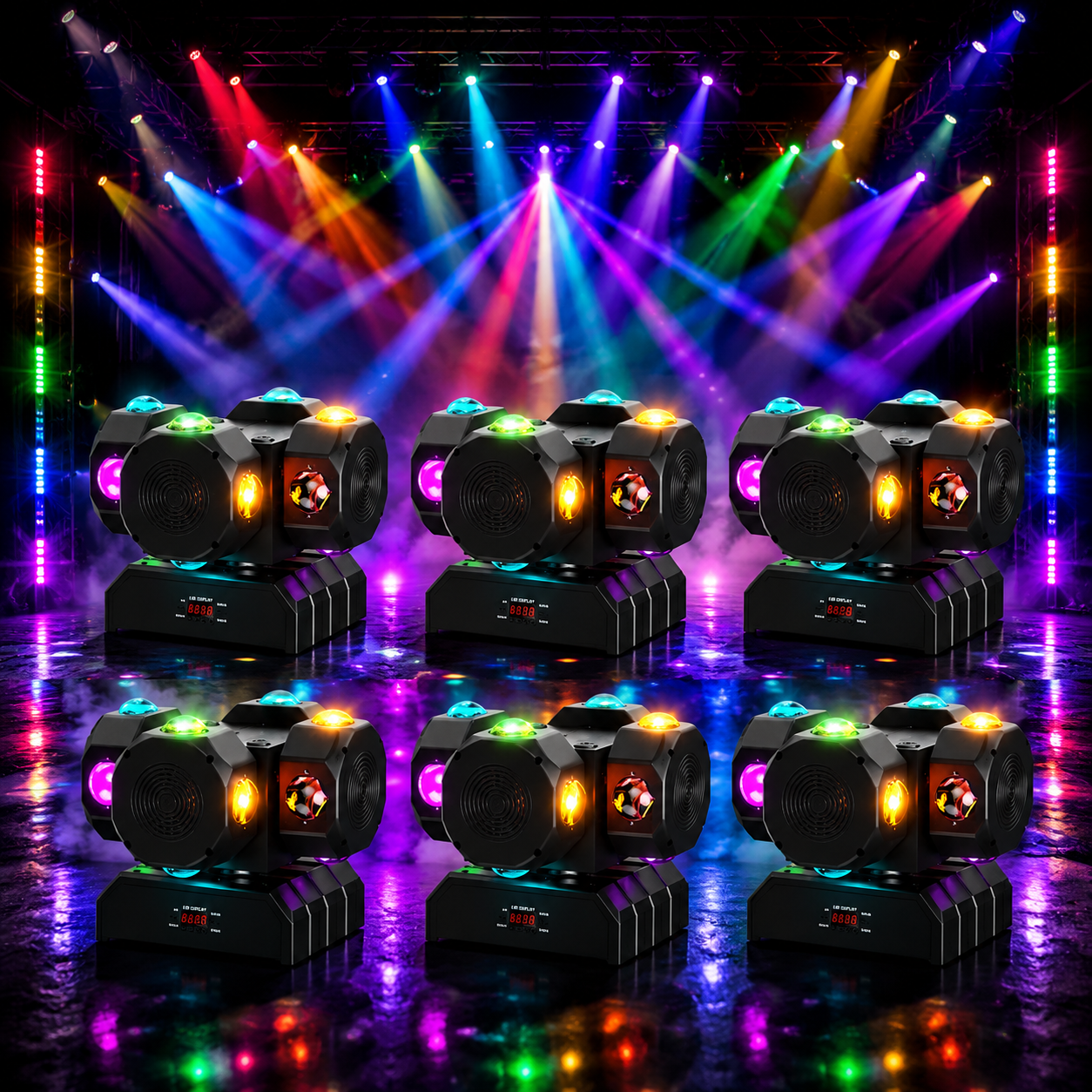 KTVLIGHTS LED 200W RGBW Moving Head Light DMX512 DJ Stage Lighting - E49