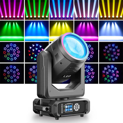 KTVLIGHTS 200W 18 Prism Rainbow LED Moving Head DJ Stage Light - E62